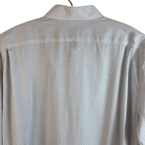 Hart Schaffner Marx White & Blue Print Non-Iron Shirt Size 17.5 (XL) - Picture 10 of 12